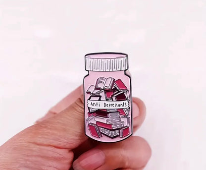 Book Jar Enamel Pin Badge