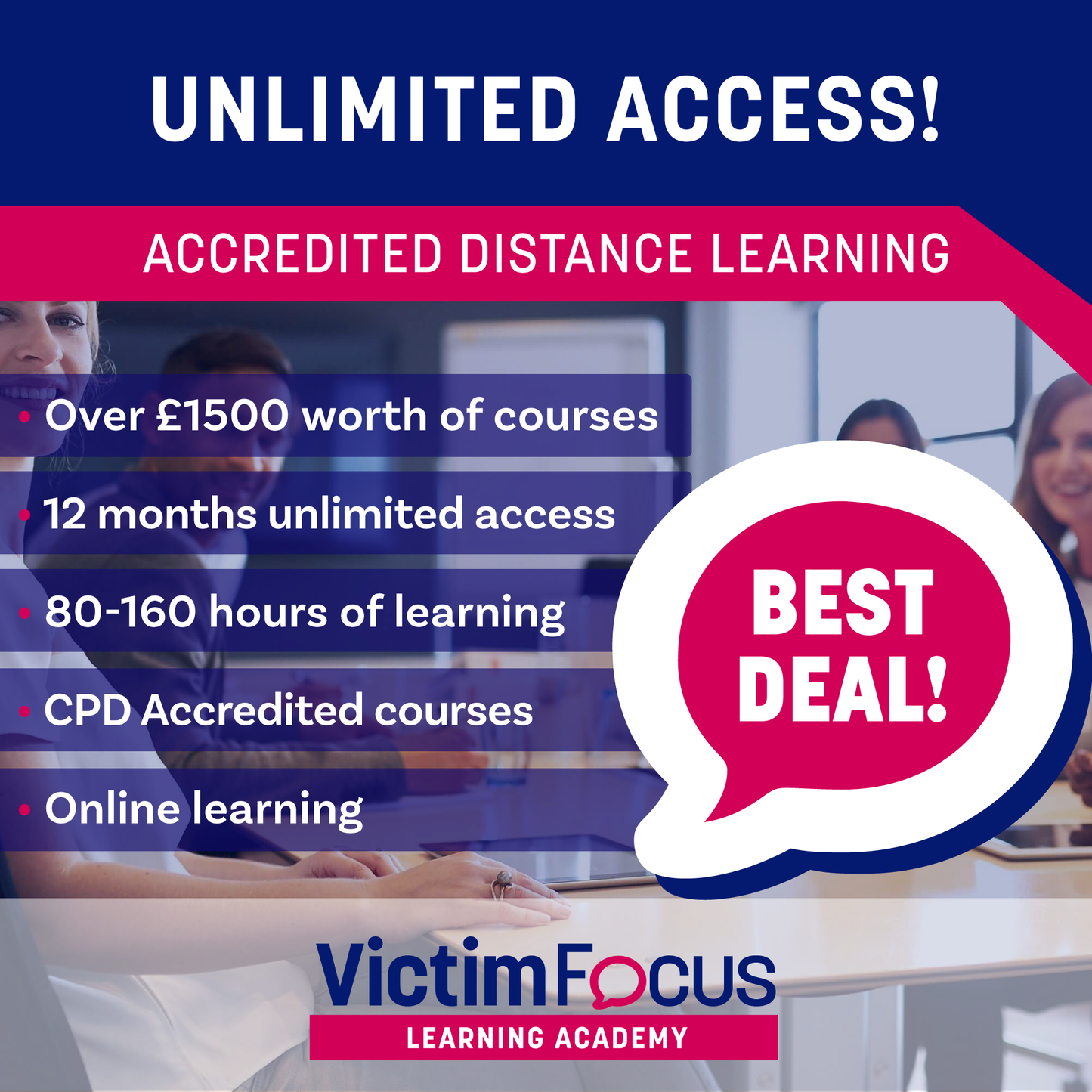 VictimFocus Academy Unlimited Access to All Courses For One Year £349.00